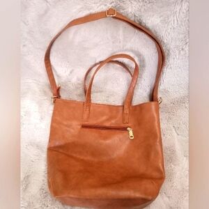 Modern + Chic Oversized Multi Compartment Vegan Leather Tote